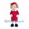 Boy Mascot Costume with Red Cap and Matching Outfit