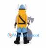 Viking Mascot Costume with Horned Helmet and Long Yellow Beard