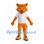 Fox Mascot Costume in Orange with White Shirt