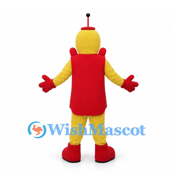 Mobile Phone Mascot Costume in Red and Yellow with Antenna