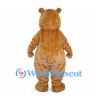 Bear Mascot Costume in Gold with Rounded Belly and Large Muzzle