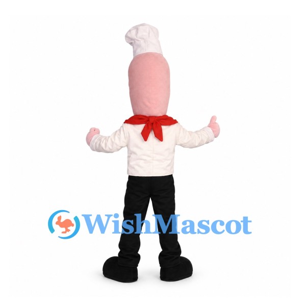Chef Mascot Costume with Pink Head and White Jacket