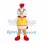 Chicken Mascot Costume with Yellow Vest and Red Comb
