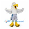 Eagle Mascot Costume in White with Silver Sports Shorts