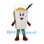 Noodle Box Mascot Costume in White with Chopsticks