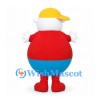 Boy Mascot Costume with Round Body and Yellow Baseball Cap