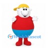 Boy Mascot Costume with Round Body and Yellow Baseball Cap