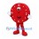 Clock Mascot Costume in Red with White Numbers