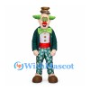 Clown Mascot Costume with Green Hair and Patterned Pants