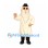 Detective Mascot Costume with Cream Trench Coat and Black Hat