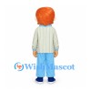 Boy Mascot Costume with Orange Hair and Striped Shirt