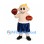 Boxer Mascot Costume with Brown Gloves and Blue Shorts