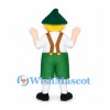 Man Mascot Costume with Green Hat and Lederhosen