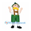 Man Mascot Costume with Green Hat and Lederhosen
