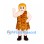 Caveman Mascot Costume with Orange Tiger Stripe Tunic