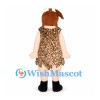 Cavewoman Mascot Costume with Leopard Print Dress