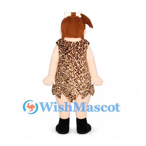 Cavewoman Mascot Costume with Leopard Print Dress