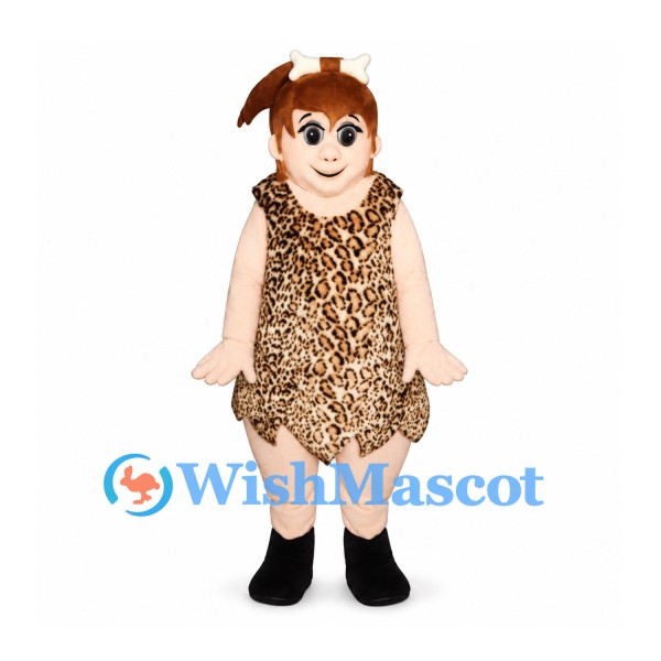 Cavewoman Mascot Costume with Leopard Print Dress