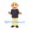 Boy Mascot Costume with Blond Hair and Multicolored Striped Shirt
