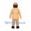 Explorer Mascot Costume with Tan Safari Suit and Hat
