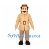 Explorer Mascot Costume with Tan Safari Suit and Hat