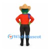 Goblin Mascot Costume with Green Face and Cowboy Hat