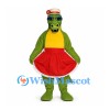 Crocodile Mascot Costume with Red Skirt and White Hat