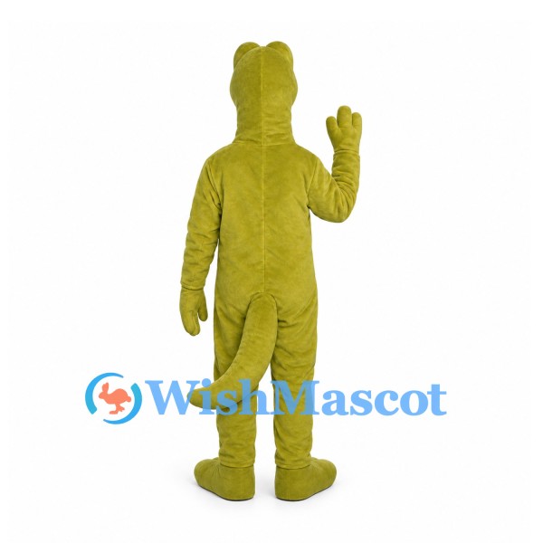Crocodile Mascot Costume in Olive Green with Cream Belly