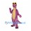 Dragon Mascot Costume in Purple with Yellow Sunglasses