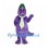 Dinosaur Mascot Costume in Purple with Green Hat and Necktie