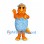 Dinosaur Mascot Costume in Orange with Blue Patterned Egg Shell