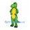 Dinosaur Mascot Costume in Green with Yellow Belly and Black Claws