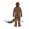 Dinosaur Mascot Costume in Brown with Segmented Belly and Spotted Tail