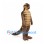 Dinosaur Mascot Costume in Brown with Segmented Belly and Spotted Tail
