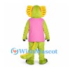 Lizard Mascot Costume with Pink Shirt and Yellow Sunglasses