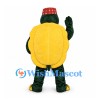 Turtle Mascot Costume with Yellow Shell and Patterned Red Cap