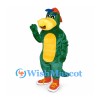 Dragon Mascot Costume with Yellow Muzzle and Red Baseball Cap