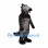 Dinosaur Mascot Costume in Black with Gray Belly and Pointed Teeth