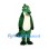 Crocodile Mascot Costume in Green with Cream Belly and Back Spikes