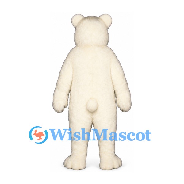 Bear Mascot Costume in Cream with Black Nose