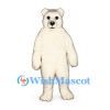 Bear Mascot Costume in Cream with Black Nose