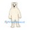 Bear Mascot Costume in Cream with Black Nose