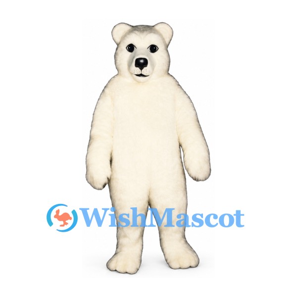 Bear Mascot Costume in Cream with Black Nose