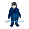 Cat Mascot Costume in Dark Blue with White Muzzle