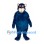 Cat Mascot Costume in Dark Blue with White Muzzle