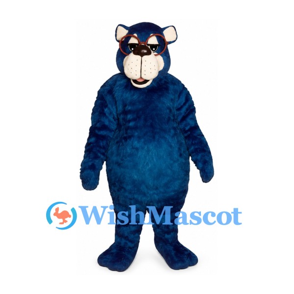 Cat Mascot Costume in Dark Blue with White Muzzle