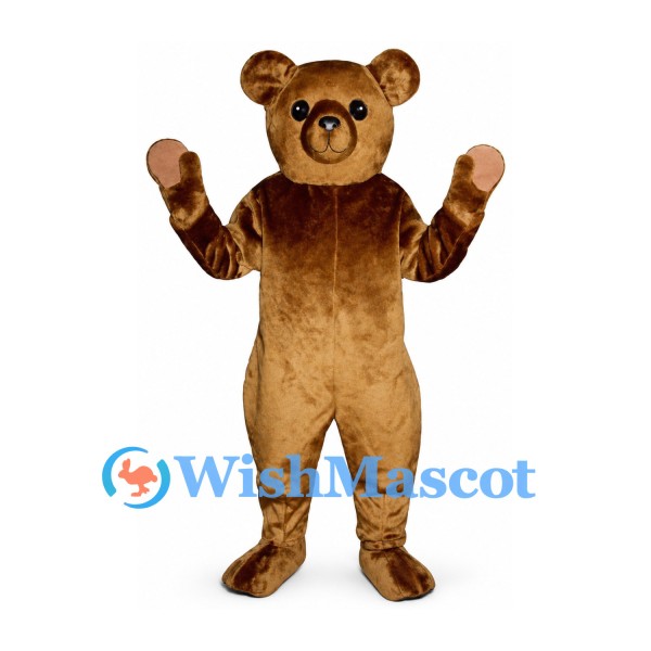 Bear Mascot Costume in Brown with Rounded Muzzle