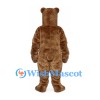 Bear Mascot Costume in Brown with Long Snout and Open Mouth