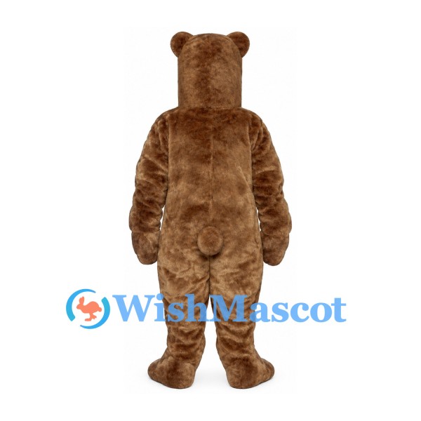 Bear Mascot Costume in Brown with Long Snout and Open Mouth
