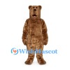 Bear Mascot Costume in Brown with Long Snout and Open Mouth